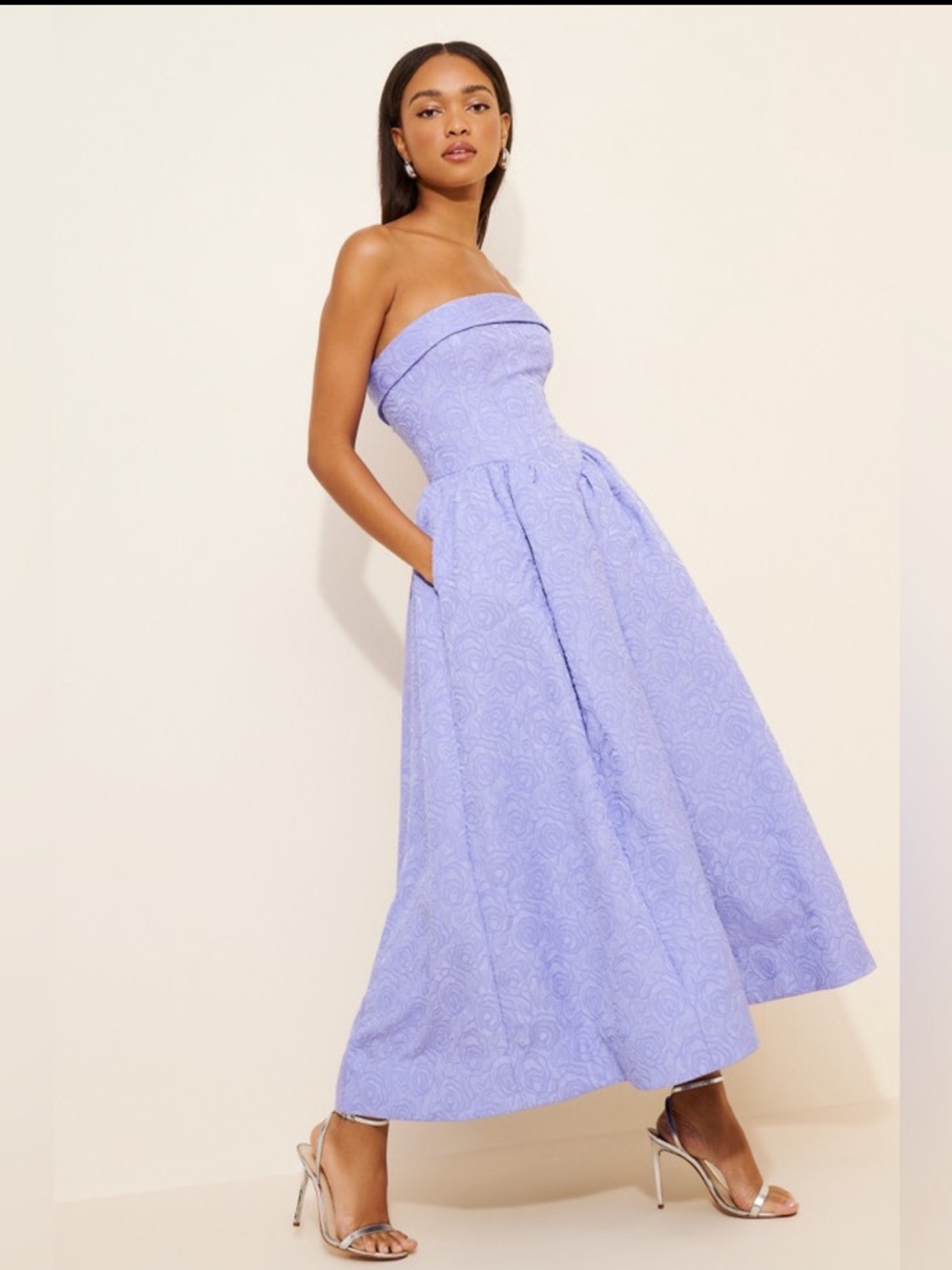 Bhldn Jacquard Midi Dress